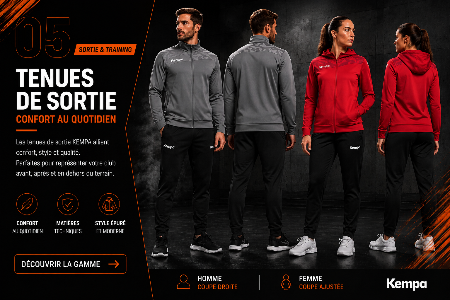 Tenues de sortie et vêtements training KEMPA