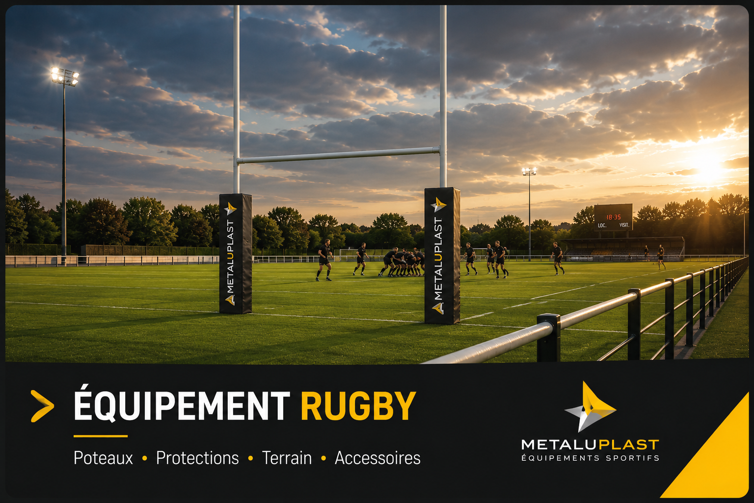 Équipements rugby METALUPLAST : poteaux et équipements de terrain