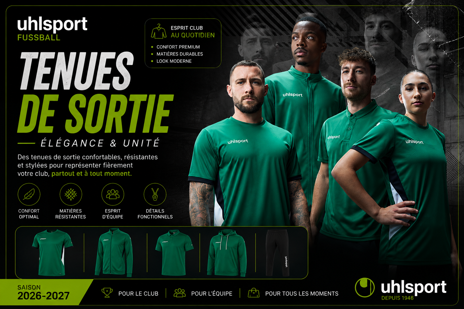 Tenues de sortie et training Uhlsport
