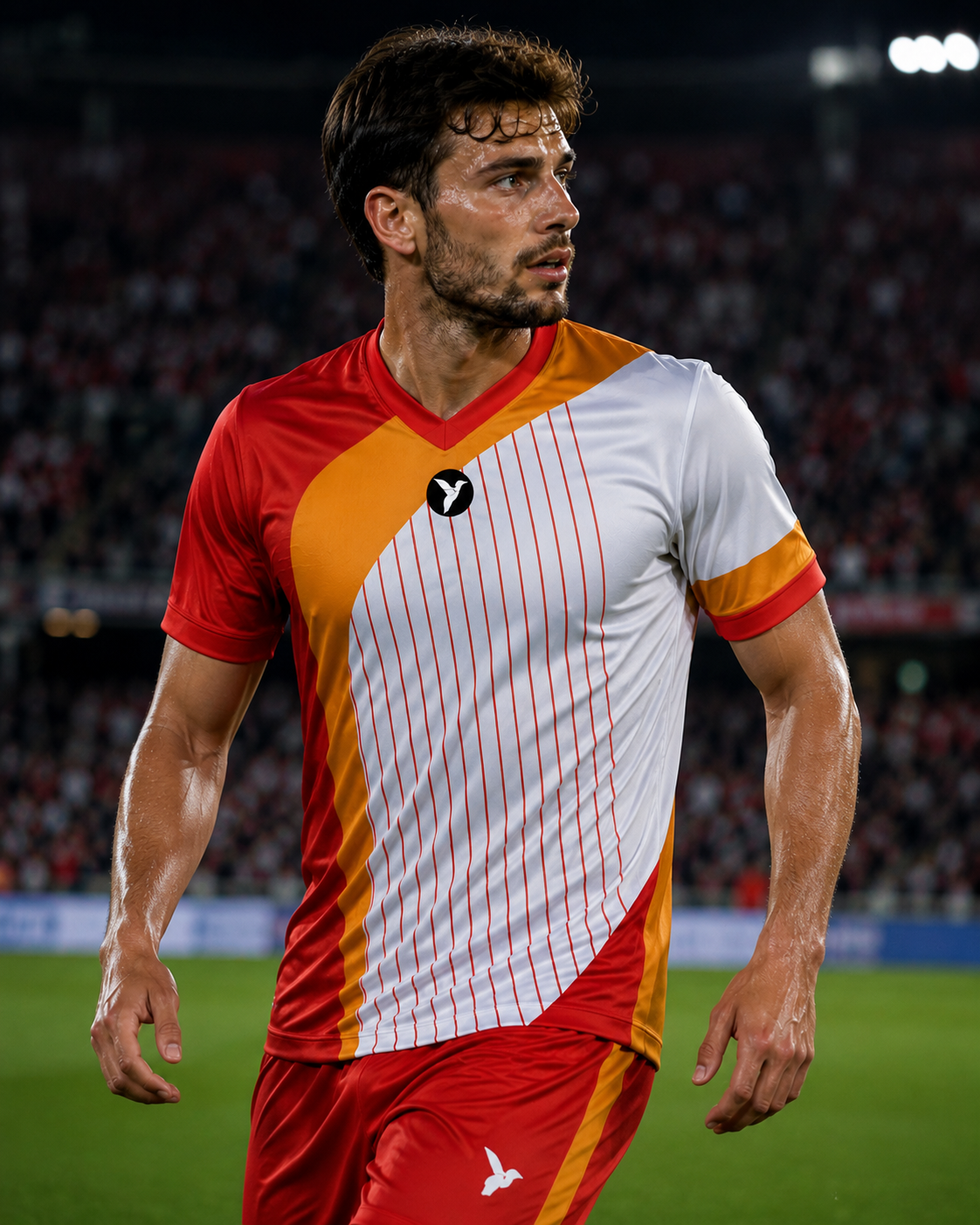 Maillot de football personnalisé sublimé ESMAÏA porté par un joueur