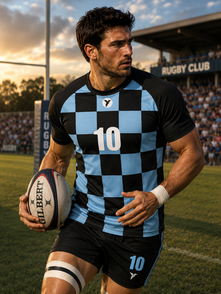 Maillot de rugby personnalisé design Checkmat ESMAÏA