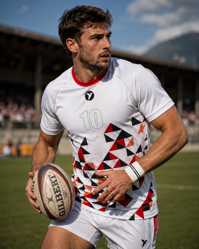 Maillot de rugby personnalisé design Record ESMAÏA