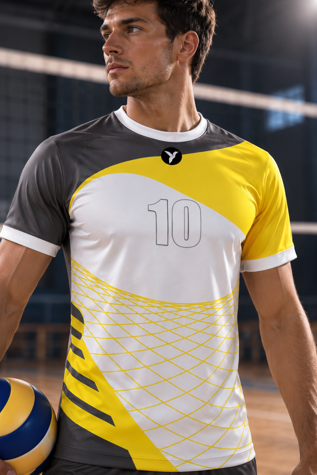 Maillot de volley personnalisé ESMAÏA porté par un joueur
