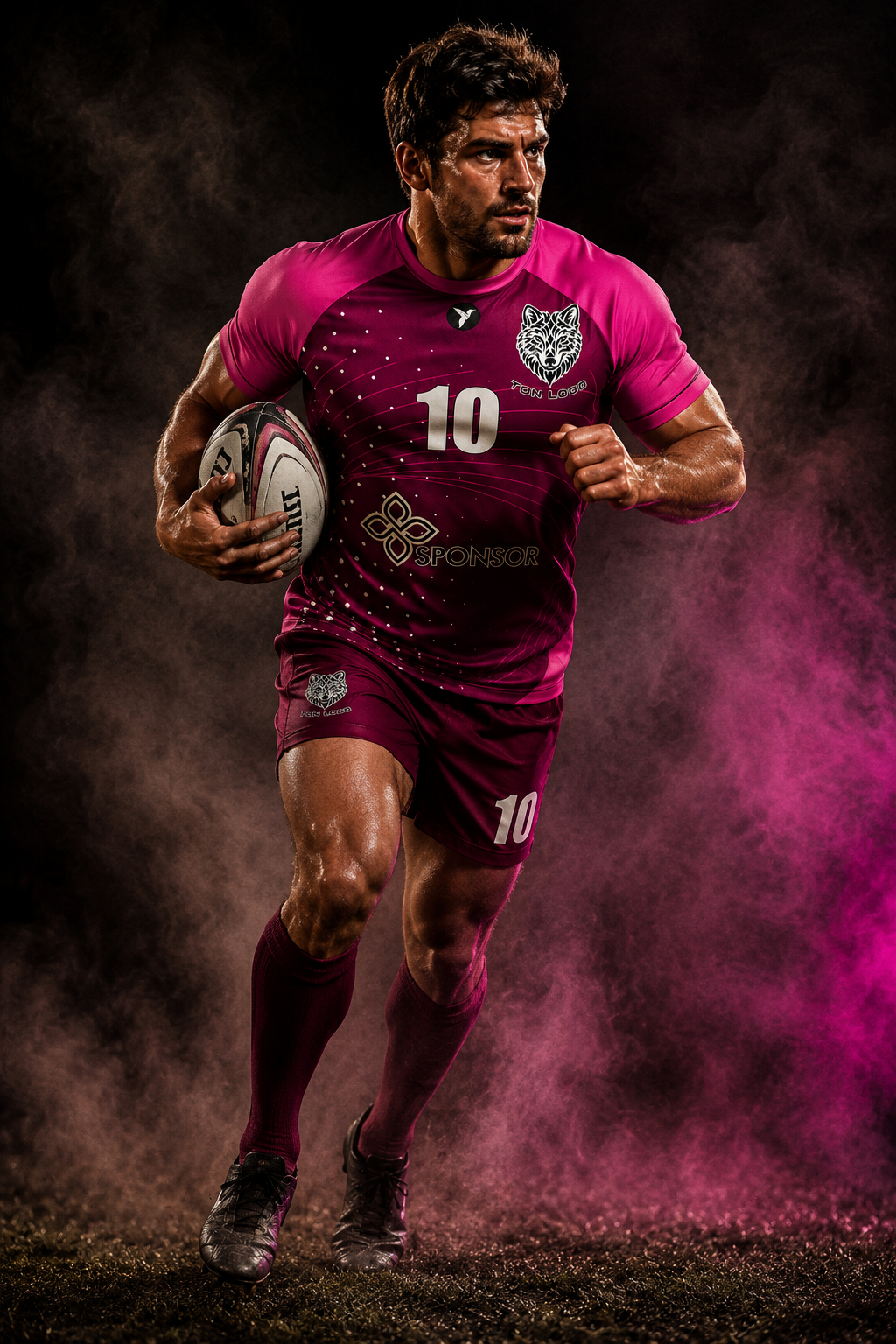 Tenue complete rugby maillot et short sublimes ESMAIA portee en match