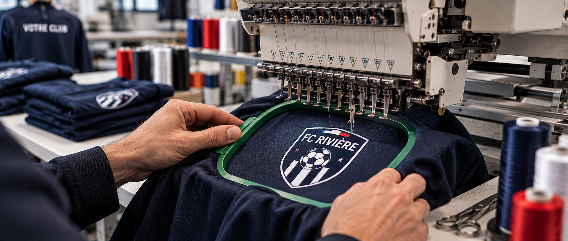 Broderie d'un logo de club sportif
