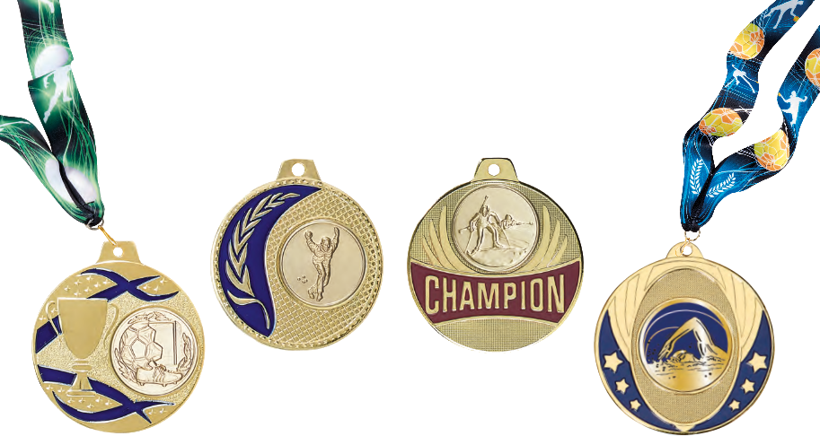 Coupe et médaille de football